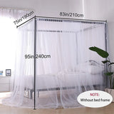 Summer Four Door Quadrate Curtain Without Bracket for Home Outdoor Bed Canopy Easy Installation