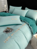 Popxstar  Nordic Luxury Egyptian Cotton Bedding Set King Queen Double Twin Size with Sheet Duvet Cover Pillowcases 1/2 People Bed Linens