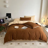 Popxstar  Simple Fresh Queen Bedding Set 100% Cotton Soft Comfortable Duvet Cover Set with Sheets Quilt Cover and Pillow Covers Bed Sets