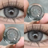 Popxstar  2Pcs Purple Colored Contact Lenses Myopia Degree -0.00 to -8.00 Nature Black Gray Makeup Soft Lens Blue Eye Beauty Pupil