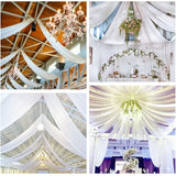 Popxstar Wedding Arch Ceiling Drape Roof Decor Sheer Chiffon Tulle Curtain Draping Backdrop Party Supplies Drapery Ceremony Decoration