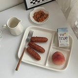 Popxstar  Ins Sle Weight Loss Diet Plate Quanti Controlled Home Use Id Breakfast Plate Simple White Korean Sle Single Person Ut...