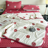 Popxstar Cooling Summer Comforter Bedding Sets Double Sided Cool Feeling Fabric Duvet Summer Blanket Ice Silk Fitted Sheet and Pillowcase