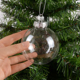 Popxstar 6Pcs Clear Plastic Christmas Ball Fillable Ornament Xmas Tree Hanging Bauble Pendant 2024 Christmas Home Decoration Navidad Gift