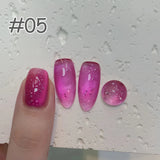 Summer Popular Refreshing Colorful Bubble Water Cat Eye Gel Nail Polish Super Glitter Glass Bead Nail Salon Nail Art