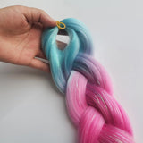 Popxstar Tinsel Jumbo Braiding Hair 4 Tones Ombre Braids Colored Braiding Hair Mix Hair Tinsel  24 inch Festival Rave Hair For Girls Kids