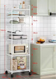 Popxstar 6/5/4/3 Layers Storage Shelves Household Trolley Standing Rack Home Bathroom Pantry Organization and Kitchen Storage Accessories