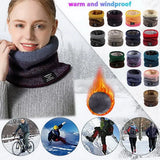 Popxstar Winter Scarf for Men Fleece Ring Bandana Knitted Warm Solid Scarf Women Neck Warmer Thick Cashmere Hot Handkerchief Ski Mask