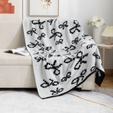 Popxstar deer plush knitted new product bow knitted blanket one blanket multi-purpose sofa air conditioner blanket
