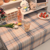 Popxstar Ins Korean Plaid Tablecloth Jacquard Fabric Desk Table Cloth Mat Background Cloth Home Decoration Nordic Modern Table Livingroom