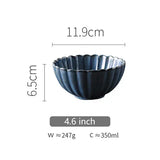 Popxstar  European Ceramic Tableware Set Blue Chrysanthemum Shape Rice Soup Bowl Dish Fruit Plate Creative Retro Kitchen Utensils