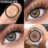 1 Pair AUDREY Contact Lenses for Eyes Colored  Softlens Beautiful Pupils Daily Wear Natural Brown Gray Lens Yearly Use