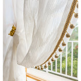 French Luxury Water Rippling Gauze Curtain Lace Modern Translucent High-end Curtains for Living Room Bedroom Dining Custom Size