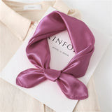 Popxstar 60cm Silk Satin Square Scarf Women Solid Neckercheif Shawl Hijab Female Hair Hand  Wirst Foulard Bandana Head Tie Echarpe New