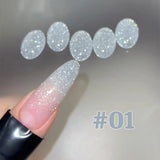 1-6pcs TC New Pink Naked Rose Crushed Diamond Gel Nail Polish Sparkling Explosion Flash Crystal Nail Art Shop Special