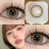 2PCS Brown Natural Colored Eyes Lenses Beauty Pupils Korean Lenses with Myopia Graduation Yearly Cosmetics Fast Shipping