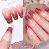 Popxstar 10ml Rainbow Purple Water Light Cat Magnetic Gel Nail Polish Shining Sliver-light Holographics Semi Permanent UV Gel