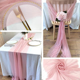 Popxstar Chiffon Table Runner Sheer Fabric Silk for Boho Sheer Fabric Wedding Arch Overlay Draping Decoration Birthday Party Table Decor