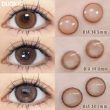 Popxstar  1Pair Nature Brown Contact Lenses for Eye color Lenses Black Lenses Degree Prescription -0.00 to -8.00 Beauty Pupils