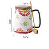 Popxstar  700ml INS Retro Ceramic Mug Coffee Creative Office Office Tea Drink Drinkware Couples CUP Gift