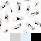 Popxstar  24Pcs Y2K Nails Tips Long Coffin Star Designs Diamond Fake Nails Full Cover Press on Nail Clear Acrylic Stick-on Nails for Girls