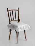 Popxstar 2pcs Ruffled Square Cushion Cover Solid Color Soft Breathable Cute Plain Home Decor Dining Chair Boho Style 100% Cotton Cottage