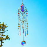 Popxstar  1pc Crystal handmade wind chimes Crystal Prism Daylight Catcher Glass Prism window hanging pendant home garden porch decor