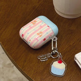 Popxstar  New Cartoon Cute Bear Bowknot Silicone Shockproof Protection Case for AirPods Pro 2 for AirPods 4 3 2 1 Soft Cover Cake Pendant