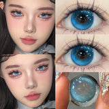Popxstar  1Pair New Korean Color Contact Lenses for Eye with Degree Bright Fashion Blue Lenses Beauty Pupils Cosmetic Fast Shipping