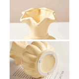 Pumpkin shaped ceramic vase hydroponics dried flowers flower arrangement desktop ornament home living room study decoration