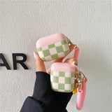 Popxstar Checkerboard Lattice Earphone Charging Cute Cover for AirPods 1 2 3 Pro Wireless Earphone Bling Bracelet Chain Case Gift
