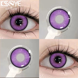 Popxstar  2Pcs New product  Color Contact Lenses Myopia Degree -0.00 to -8.00 Blue purple green lenses Soft Lens EyeBeauty Pupil ﻿