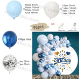 Popxstar Blue Birthday Balloons Arch Kit Birthday Decorations Gold Confetti Navy Blue Baloon Boy Girl Baby Shower Wedding Baptism Decors
