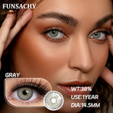 Popxstar  1 Pair Dark Black Color Contact Lenses for Eyes Natural Brown Grey Eye Contacts Beautiful Pupils Makeup Lens Yearly Use
