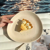 Popxstar  Korean Ins Style Triangular Plate with Splashed Ink Tableware Ceramic Dessert Plate Cake Plate