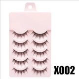 Popxstar 5 Pairs Of Natural Makeup Daily Makeup Cos Eyelashes Simulated Grafting Fish Tail Segmented Eyelash Facial Makeup Tool