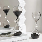 Popxstar  Glass Hourglass Sculpture Sand Timer Modern Desk Clock Indoor  Outdoor Decor for Living Room Bedroom Study Office