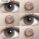 Popxstar Pink Eye Color Lenses Myopia Color Contact Lenses for Eyes 2pcs/pair Natural Lenses Pupils Brown Blue Grey Fashion Lens