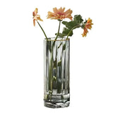 Popxstar  Smoke Gray Transparent Glass Vase With Floral Base For Fresh Flowers Lucky Bamboo Home Decor