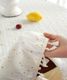 Popxstar Floral Round Tablecloth with Tassel Flower Tablecloth Suitable for Kitchen Decorantion/Indoor and Outdoor Dining Table/Party