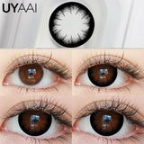 Popxstar 2PCS Color Contact Lenses (Pearl Series) Brown Natural Lenses Gray High Quality Eye Contacts 14.5mm Big Pupil Beauty Lense