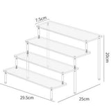 Popxstar  Acrylic Display Stand Pottery Storage Rack Doll Clay Figurine Display Stand Transparent Ladder Makeup Organization Shelf
