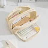 Popxstar Girl Large Capacity Aesthetic Pencil Back-to-school Cases Cute Stationery Holder Bag Zipper Pencil Pouch Student School Supplies