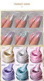 Popxstar 10ml Rainbow Purple Water Light Cat Magnetic Gel Nail Polish Shining Sliver-light Holographics Semi Permanent UV Gel