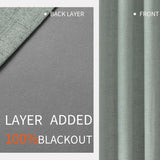 Popxstar Blackout Curtains 350cm Height Room Darkening Curtains for Bedroom 100% Black Out Textured Thermal Curtain Privacy Protection