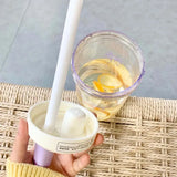 Original Design Purple Bow Water Cup With Straw Cute Coffee Bubble Milk Tea Plastic Cup Large Capacity Students Water Bottle New