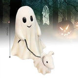 Ghost Walking Ghost Walking Dog Statue Halloween Ghost Decor Indoor Outdoor Spooky Ghost Dog Halloween Figurine Ghost Dog