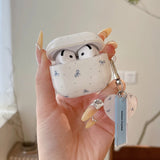 Popxstar  INS Niche Point Bowknot Peach Heart Pendant Cute Silicone Earphone Case For AirPods Pro 2 3 4 Soft Cover Shockproof Non-slip