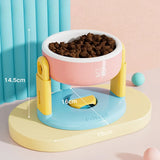 Popxstar  Suction Cup Pet Bowl Adjustable Cat Dog Protection Cervical Spine Water Bowl Slanted Mouth High Foot Food Container Anti Knock