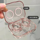 Popxstar 콘택트 Plastic Contact Lens Cases Simple Oval Transparen Portable Eye Contacts Lenses Holder Box Case with Tweezers Remover Tools
